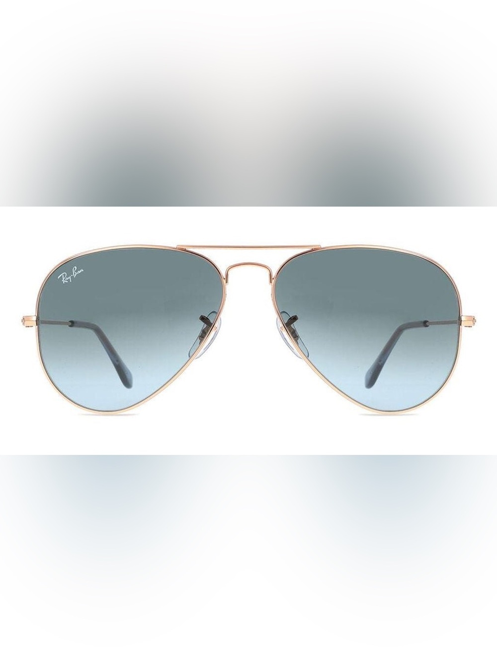 NWOT Ray-Ban RB3025 Aviator Rose Gold Metal w/ Gradient Blue Lenses NEVER WORN